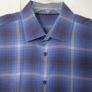 Tailorbyrd Mens L/S Blue Cotton Dress Shirt - Size 17/36 or XL